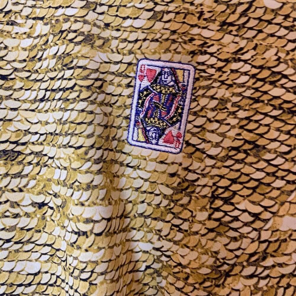 Mrs Momma Bear Workwear Lucky Lady Jumpsuit Yellow Gold Embroidery Card S M - Picture 4 of 8